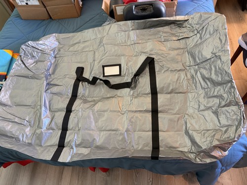 Large grey tarp bag with - large,